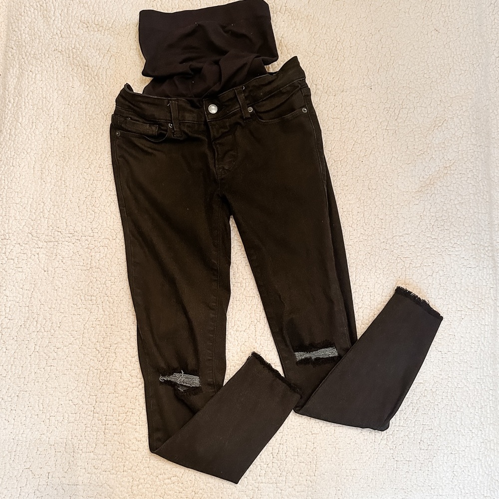 BLANQI Black Distressed Maternity Jeans